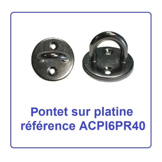 Etrier fixation platine ronde filet catamaran maison, vente en ligne