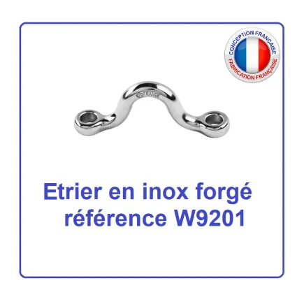 Étrier inox A4 pour filet garde-corps | Fixation bois verticale